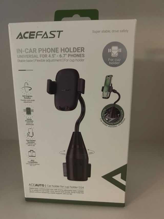 Acefast Car holder for cup holder, D24 (black)