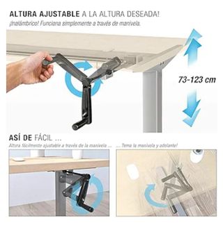 Escritorio elevable de altura ajustable.