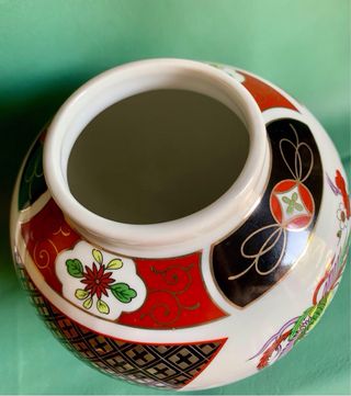 JARRON PORCELANA JAPONESA IMARI PINTADO A MANO