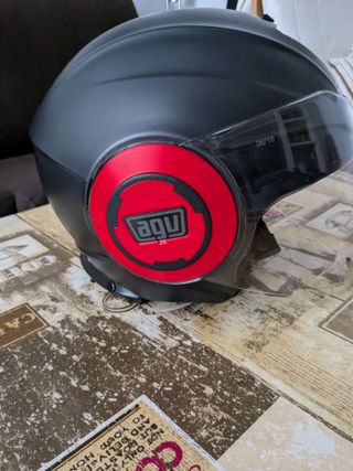Casco Jet AGV Fluid Pix Negro Rojo