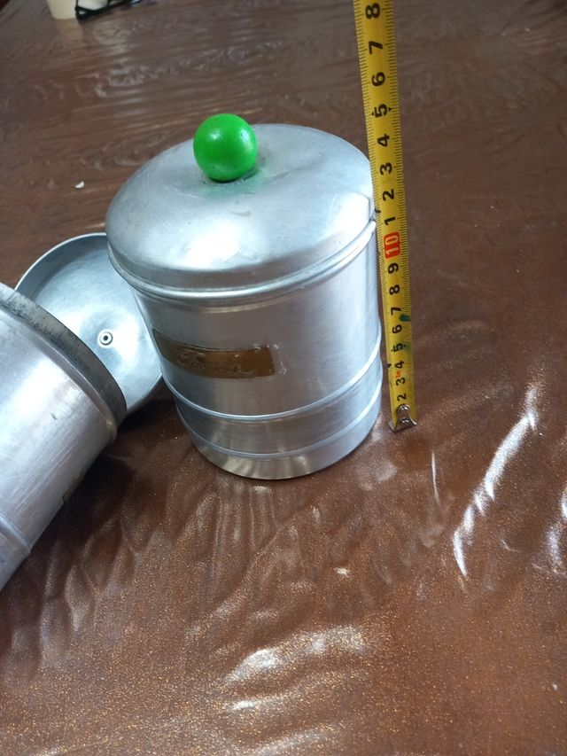 N.3 barattoli in alluminio anni 40 spezi