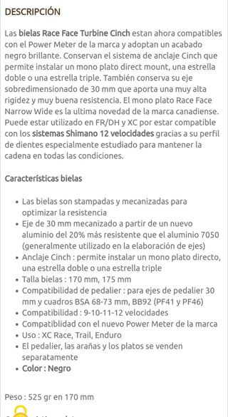 55% Dto RaceFace CNC monoplato