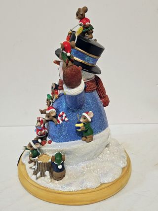 INCREÍBLE FIGURA VINTAGE Muñeco de nieve con luces