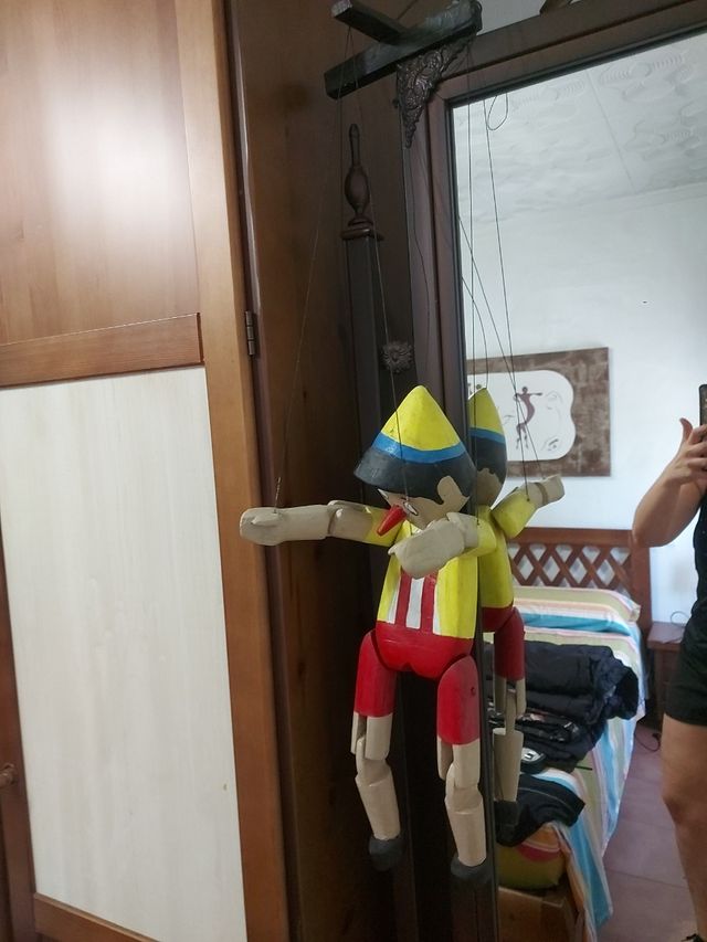 Marioneta pinocho de madera antigua