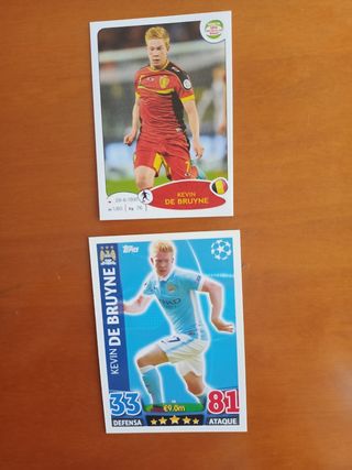 2 cromos Kevin de Bruyne