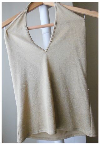 Top de fiesta dorado talla s