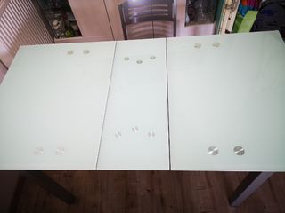 Mesa comedor de cristal extensible
