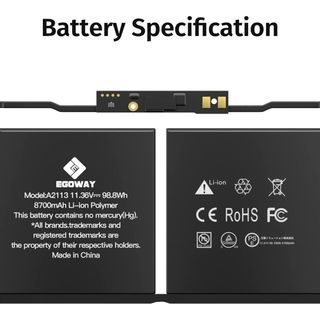 Batería Egway para MacBook Pro Retina 16" ¡NUEVA!