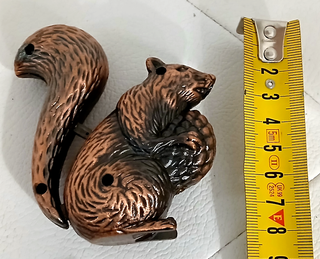 Antico Accendino Rame Ottone Collezione Scoiattolo