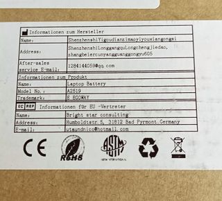 Batería Egway para MacBook Pro de 16" ¡A ESTRENAR!