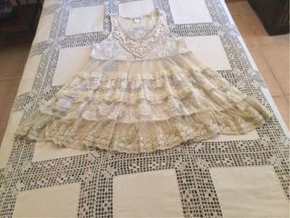 Top, mini vestido , encaje de tul. Sin estrenar. 