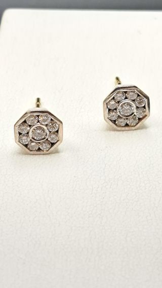 Pendientes de oro 18K con diamantes brillantes