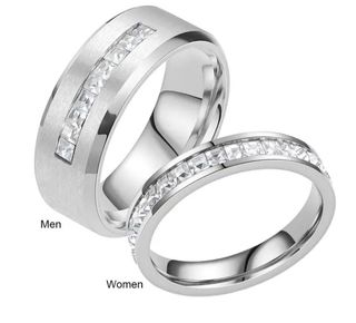 Conjunto de anillos de Titanio de compromiso 