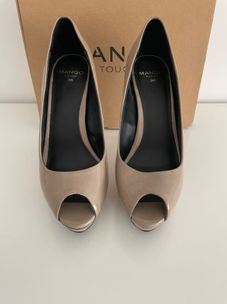 Zapatos peep toes mango