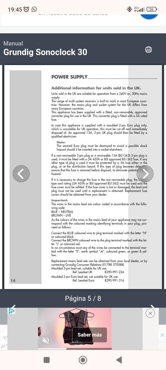 RADIO DESPERTADOR GRUNDING SONOCLOCK 30