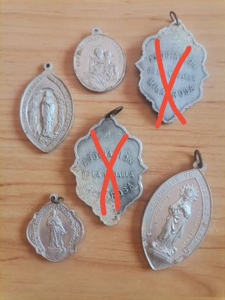Antiguas medallas religiosas San José Inmaculada