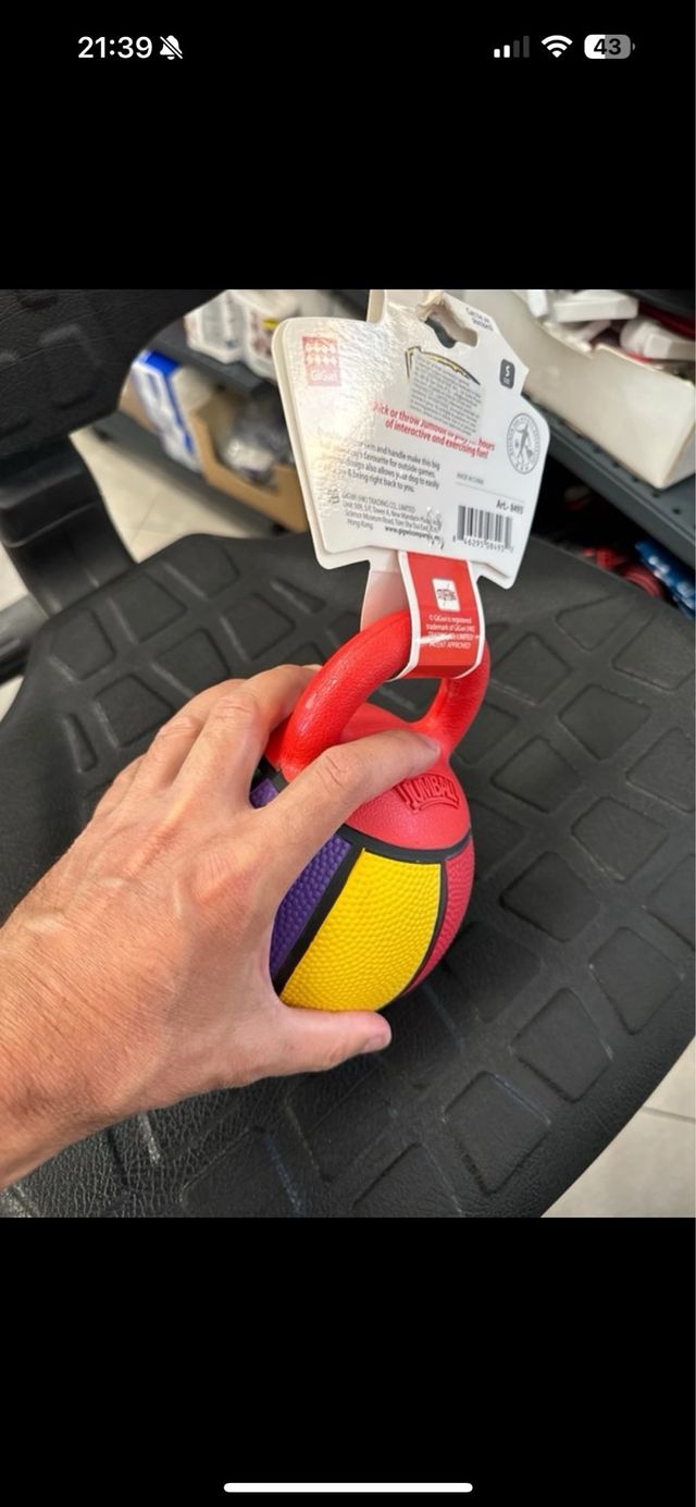 Palla in gomma impugnatura sportiva gioco recupero