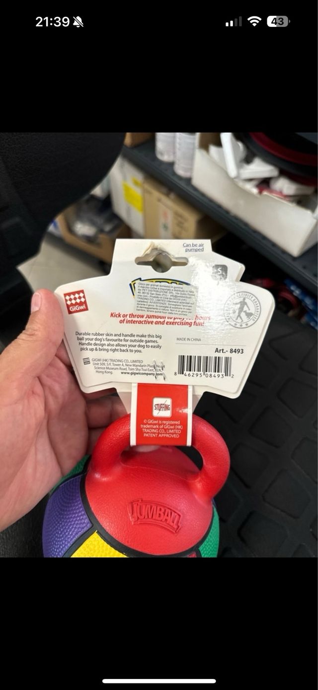 Palla in gomma impugnatura sportiva gioco recupero