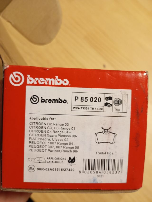 Pastillas de freno traseras citroen