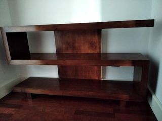 Conjunto consola de madera y espejo