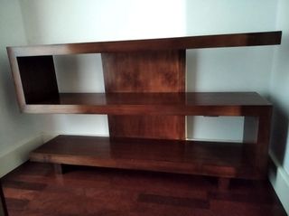 Conjunto consola de madera y espejo