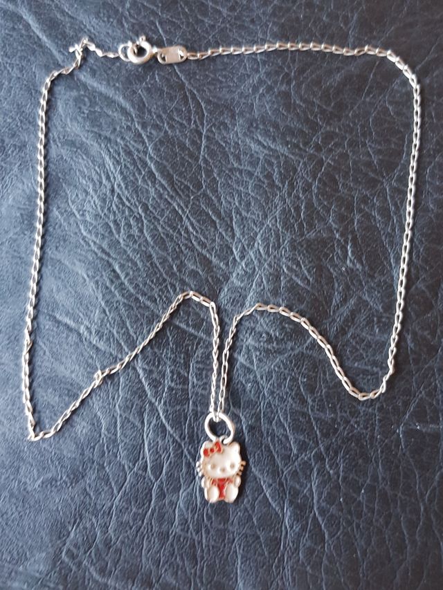Colgante de plata 925 mas cadena Hello Kitty