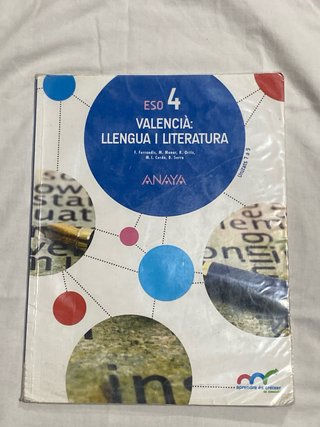 Valencià: Llengua i Literatura 4 ESO Anaya