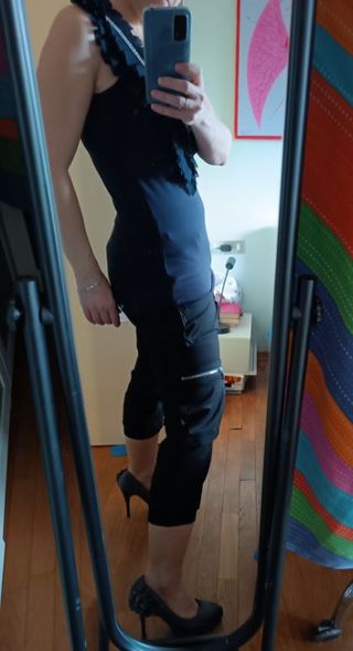 Pantaloni pinocchietto cargo Terranova neri tg XS