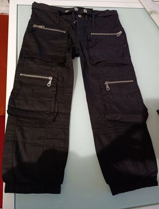 Pantaloni pinocchietto cargo Terranova neri tg XS