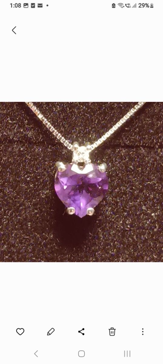 Colgante diamante y amatista