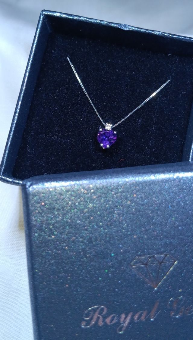 Colgante diamante y amatista