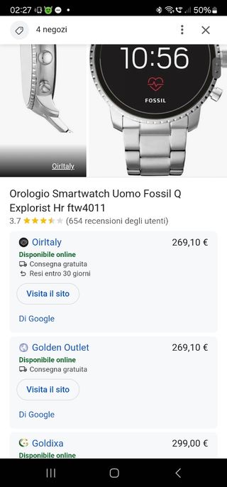 Smartwatch Fossil Android 
