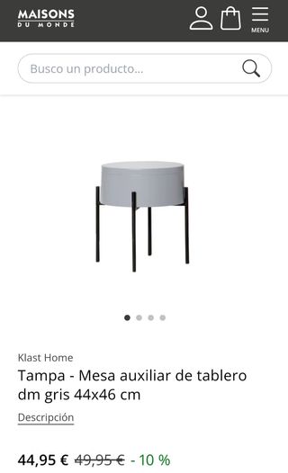 Mesita de noche/auxiliar blanca y negra