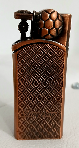 Antico Accendino Rame Ottone Collezione Jing Ping