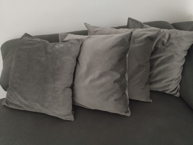 Fundas cojín terciopelo gris