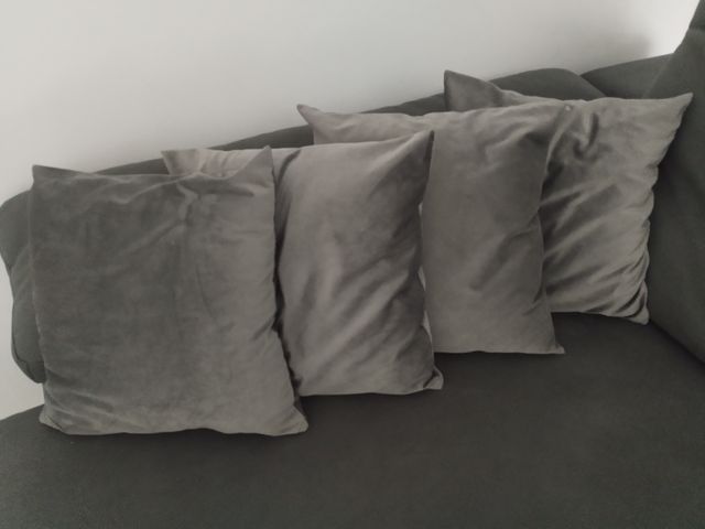 Fundas cojín terciopelo gris