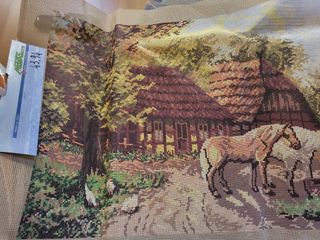 Arazzo paesaggio campestre mezzo punto