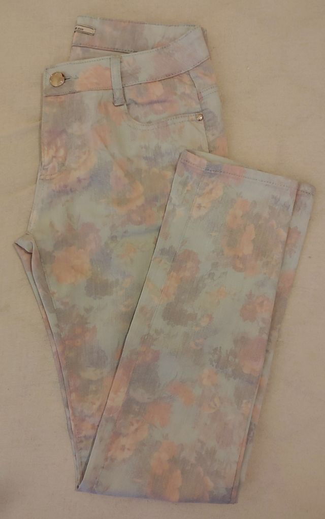 Pantaloni stampati fiori taglia 46