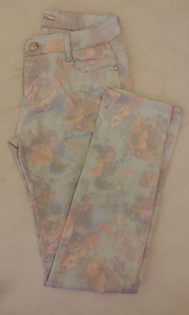 Pantaloni stampati fiori taglia 46