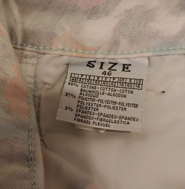 Pantaloni stampati fiori taglia 46