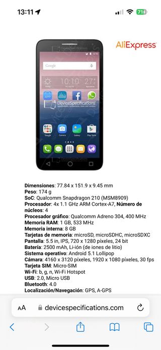 Alcatel One Touch Pop3