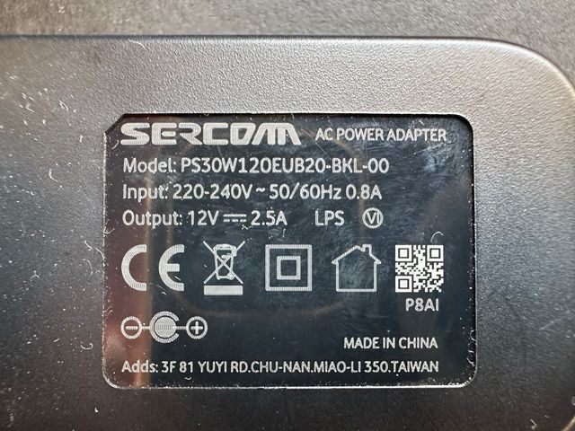 Cargador Sercom model PS30W120EUB20-BKL-00