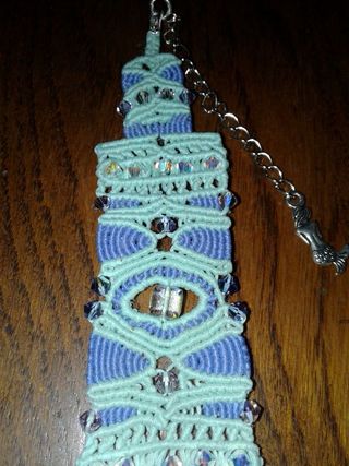 Braccialetto macramè in poliestere e swarovski