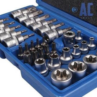 ✅ Maletín variado puntas y vasos Torx 34 piezas