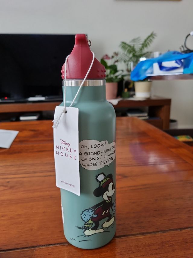 Botella térmica. Dibujo M. Mouse.