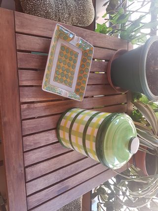 Juego de cenicero y bote de decoración 