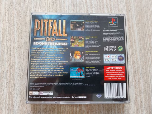 PITFALL 3D PAL ESPAÑA BEYOND THE JUNGLE PS1