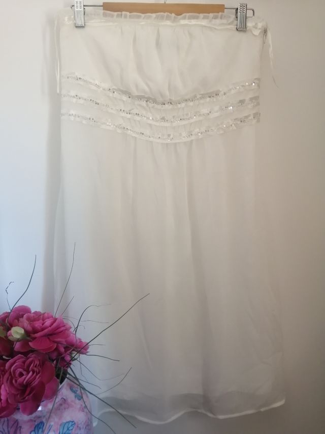 Vestido sin tirantes Esprit