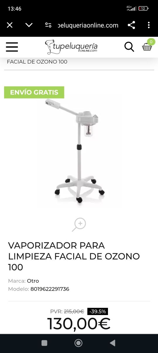 Vaporizador limpieza facial ozono
