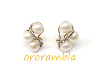 Pendientes oro 18k y perlas